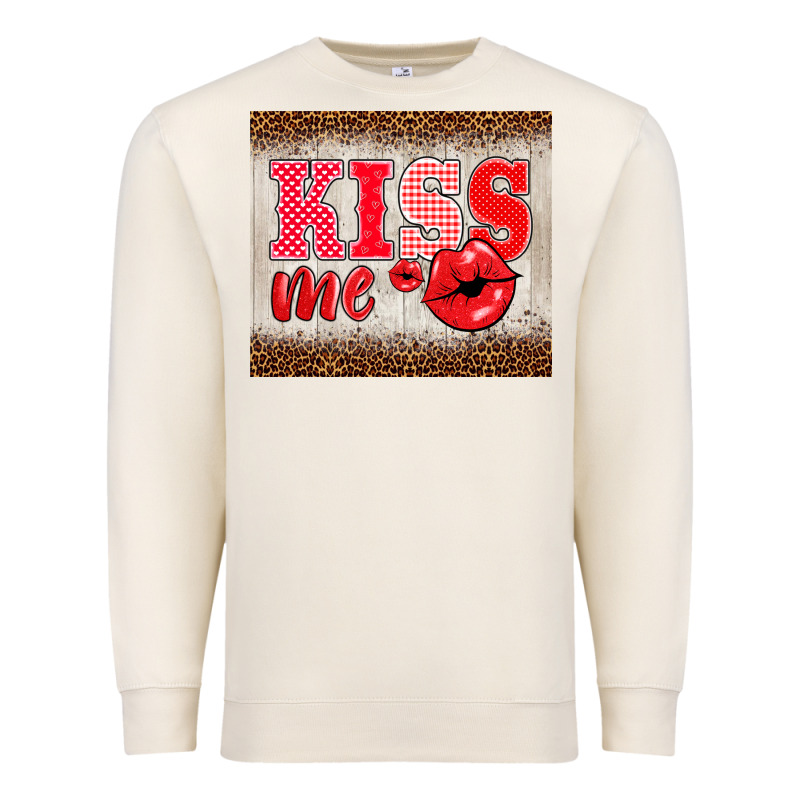 Valentine's Day Kiss Me Premium Sweatshirt by BarkalooDesign | Teevron