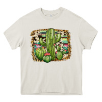 Cream serape cowhide cactus Heavy Core Tee - JahusDesignShop