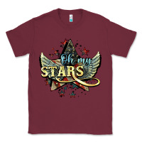 Burgundy Oh my stars America wings 4th of july Classic Tee - HowdyJamesFarm