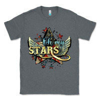 Charcoal Heather Oh my stars America wings 4th of july Classic Tee - HowdyJamesFarm