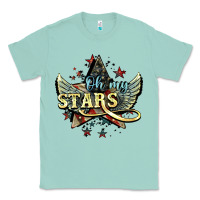 Seafoam Oh my stars America wings 4th of july Classic Tee - HowdyJamesFarm
