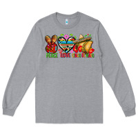 Heather Grey Peace love cinco de mayo Long Sleeve Tee - FaDigitalArtStudio