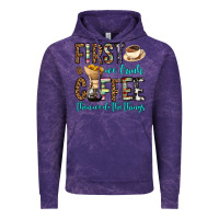 Cloud Purple first we drink coffee then we do the things Vintage Hoodie - OliviaCreatesArt