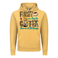 Vintage Mustard first we drink coffee then we do the things Vintage Hoodie - OliviaCreatesArt