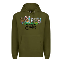 Army Green Happy Easter Premium Hoodie - CowhideDigitalArt