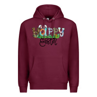 Burgundy Happy Easter Premium Hoodie - CowhideDigitalArt