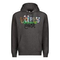 Charcoal Heather Happy Easter Premium Hoodie - CowhideDigitalArt