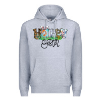 Heather Grey Happy Easter Premium Hoodie - CowhideDigitalArt