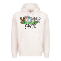 Pale Pink Happy Easter Premium Hoodie - CowhideDigitalArt