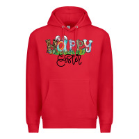 Red Happy Easter Premium Hoodie - CowhideDigitalArt