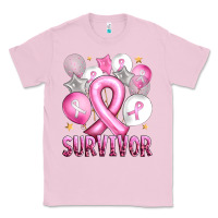 Bubblegum Pink Balloons cancer ribbon survivor Classic Tee - Artiststas