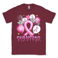 Burgundy Balloons cancer ribbon survivor Classic Tee - Artiststas