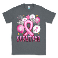 Charcoal Heather Balloons cancer ribbon survivor Classic Tee - Artiststas