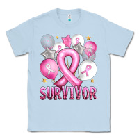 Dusty Blue Balloons cancer ribbon survivor Classic Tee - Artiststas