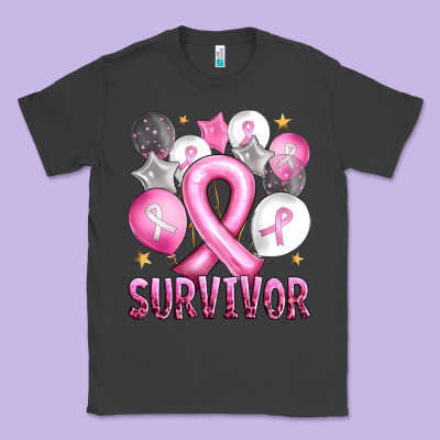 Balloons Cancer Ribbon Survivor Classic Tee Designed By Artiststas