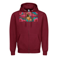 Burgundy french bulldog floral license plate Zipper Hoodie - Artiststas