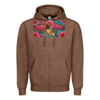 Chestnut french bulldog floral license plate Zipper Hoodie - Artiststas