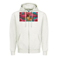 Oatmeal Heather french bulldog floral license plate Zipper Hoodie - Artiststas