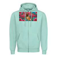 Seafoam french bulldog floral license plate Zipper Hoodie - Artiststas