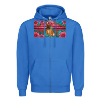 True Royal french bulldog floral license plate Zipper Hoodie - Artiststas