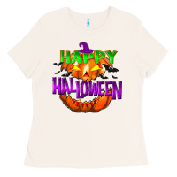 Bone Happy Halloween Ladies Tee - NancyCooperArtShop
