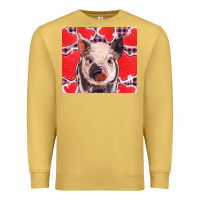 Antique Gold valentine's day glitter hearts pig Premium Sweatshirt - BarkalooDesign