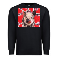 Black valentine's day glitter hearts pig Premium Sweatshirt - BarkalooDesign