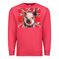 Valentine's Day Glitter Hearts Pig Premium Sweatshirt | Teevron