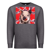 Charcoal Heather valentine's day glitter hearts pig Premium Sweatshirt - BarkalooDesign