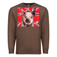 Chestnut valentine's day glitter hearts pig Premium Sweatshirt - BarkalooDesign