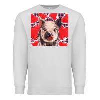 Dove Grey valentine's day glitter hearts pig Premium Sweatshirt - BarkalooDesign
