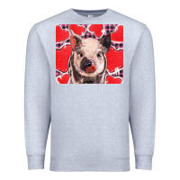 Heather Grey valentine's day glitter hearts pig Premium Sweatshirt - BarkalooDesign