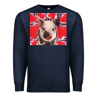 Navy valentine's day glitter hearts pig Premium Sweatshirt - BarkalooDesign
