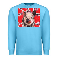 Ocean Blue valentine's day glitter hearts pig Premium Sweatshirt - BarkalooDesign