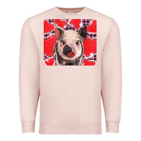 Pale Pink valentine's day glitter hearts pig Premium Sweatshirt - BarkalooDesign