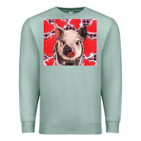 Seafoam valentine's day glitter hearts pig Premium Sweatshirt - BarkalooDesign