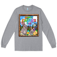 Heather Grey Happy Easter Day Long Sleeve Tee - OliviaCreatesArt