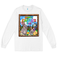 White Happy Easter Day Long Sleeve Tee - OliviaCreatesArt