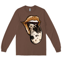 Chestnut Western Leopard Cowhide Tongue Long Sleeve Tee - Jasminsmagicworld