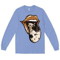 Colony Blue Western Leopard Cowhide Tongue Long Sleeve Tee - Jasminsmagicworld