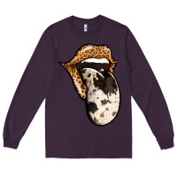 Plum Western Leopard Cowhide Tongue Long Sleeve Tee - Jasminsmagicworld