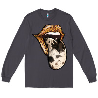 Smoke Western Leopard Cowhide Tongue Long Sleeve Tee - Jasminsmagicworld