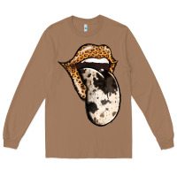 Toasted Coconut Western Leopard Cowhide Tongue Long Sleeve Tee - Jasminsmagicworld