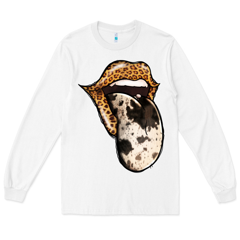 Western Leopard Cowhide Tongue Long Sleeve Tee by Jasminsmagicworld | Teevron