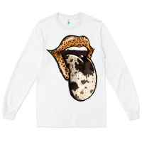 White Western Leopard Cowhide Tongue Long Sleeve Tee - Jasminsmagicworld