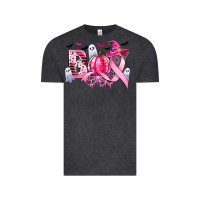 Vintage Black boo pink pumpkin witch breast cancer Vintage Tee - CowGirlArtShop