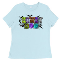 Baby Blue Halloween howdy boo Ladies Tee - NancyCooperArtShop