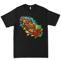 Black Mexico Map with Leopard and Sunflowers Premium Tee - texasbilliewilder