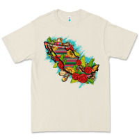 Bone Mexico Map with Leopard and Sunflowers Premium Tee - texasbilliewilder