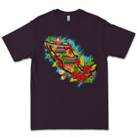 Plum Mexico Map with Leopard and Sunflowers Premium Tee - texasbilliewilder